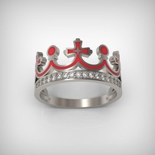 crown ring design enamel precious stones jewelry brilliant diamond engagement fashion beauty gem gold jewel luxury marriage platinum printable rings shining silver sterling 3d print model - Mito3D