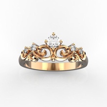 crown ring diamonds rings diamond engagement fashion printable jewelry 3d print model - Mito3D
