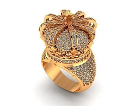 corona squillare imperiale ad anello gioielleria anelli 3d print model - Mito3D