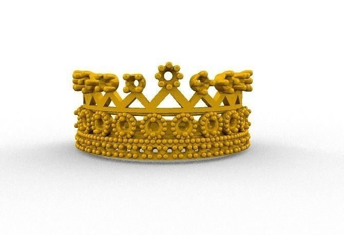 taç yüzük Hanım c3d yüzükler takı altın elmas yazdırılabilir gümüş mücevher parlak 3D print model - Mito3D