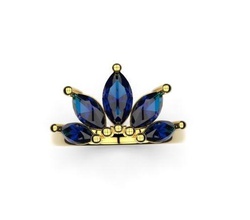 couronne bague marquise bijoux de la etnical 14k 18k or les anneaux 3d print model - Mito3D