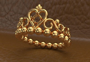 la couronne de l'anneau bijoux or d'argent pendentif lustre les anneaux 3d print model - Mito3D