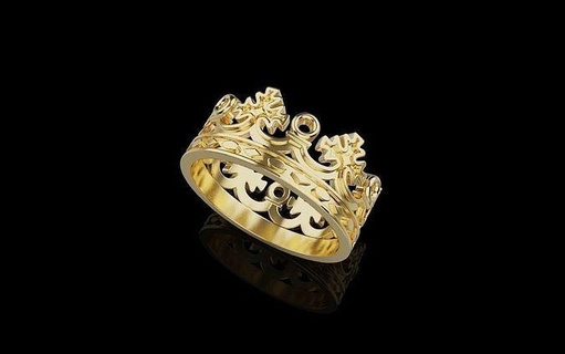 crown rings 0050 jewelry ring gold printable silver jewellery wedding platinum fashion lux luxor world men rosgold jewel design 3d print model - Mito3D