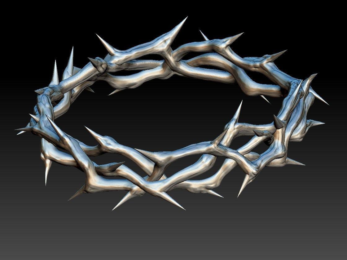 crown of thorns god jesus 3d print cross religious catholic church pendant medallion bas relief portrait saint jewellery jewelry art sculptures pendants 3D print model - Mito3D