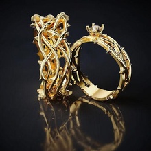 krone of dornen ringe schmuck gold druckbar silber engagem ring diamant stahl hochzeit 3d print model - Mito3D