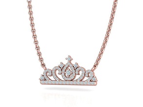 crown tiara necklace fashion princess pendant 3dmodel jewelry ring necklaces diamond us canada united states europe uk france mexico kingdoom italy brilliant 3d print model - Mito3D