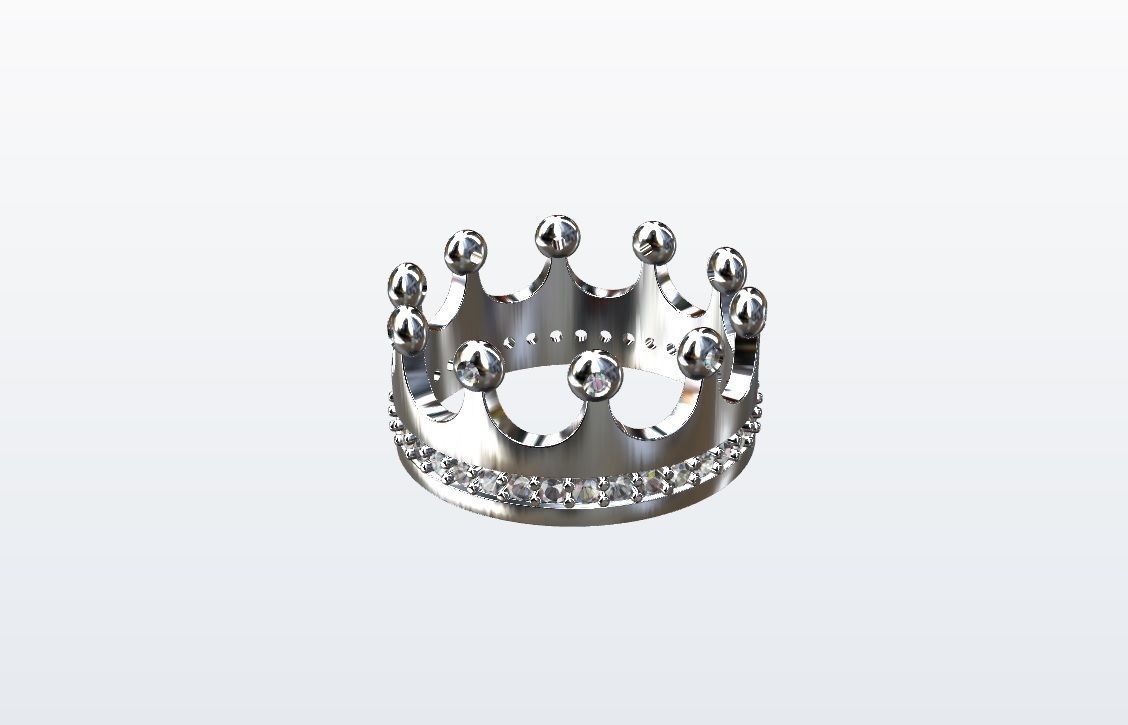corona boda anillo joyería joya plata imprimible platino precioso anillos oro moda royal princesa diamante brillante 3d reina rey 3dmodel 3D print model - Mito3D