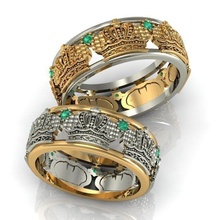 corona boda anillos conjunto anillo boda compromiso obruchalki oro joyería joya plata imprimible diamante brillante blanco 3d print model - Mito3D