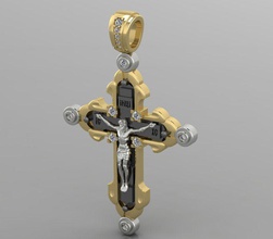 crucifix cross 8 jewelry ring rings signet gold stone gemstone finger earrings pendant brooch chain pearl bracelet art god silver church spirituality pendants 3d print model - Mito3D