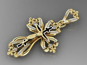 crucifix croix bijoux de la décoration or l'accessoire imprimable richesse d'argent suspension pendentifs 3d print model - Mito3D