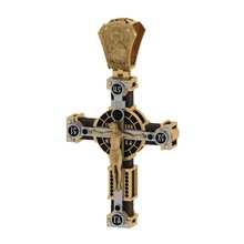crucifix ebony cross gold white yellow pendant jewelry pendants eben wood nikolay iisus mother of god enamel diamond spasi sohrani 3d print model - Mito3D