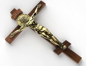 crucifijo de jesús anillo compromiso la pulsera adorno joyería del el boda colgante aretes los hombres gemelos oro plata platino cruz colgantes 3d print model - Mito3D