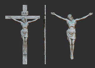 crucifixo alívio jesus cristo cruz crucificação religioso piedosos deus cristão arte esculturas 3d print model - Mito3D