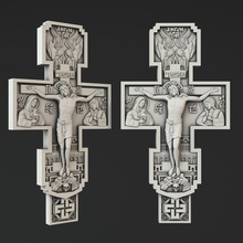 crucifix cross of jesus wall christ fittings 3d religious crucifixion christian sculpture cathedral monastery medieval relief cnc rood orthodox print artcam jewelry pendants 3d print model - Mito3D