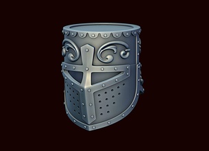 crusader helmet hobby-diy ancient antique head soldier armor christianity high middle ages great helm pot bucket barrel military ornament cosplay knight hobby diy other 3d print model - Mito3D