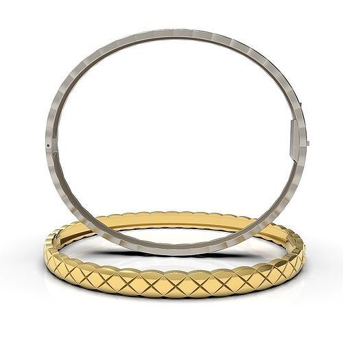 crush bracelet 16 17 18 cm braslet gold jewelry chanel printable jewellery coco 5mm light fashion box square bracelets 3D print model - Mito3D