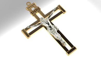 cross jesus gold joya cruz cristo dije joyeria 3d imprimible impresion jewelry pendants 3d print model - Mito3D