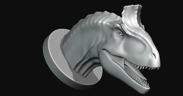 Cryo cabeça dinossauro impressão 3d modelo imprimível arte esculturas 3d print model - Mito3D