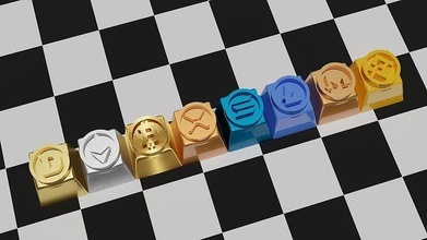 cryptocurrency logo 2 set 8 keycaps mechanical keyboards btc mechanicalkeyboard accessories keycap art eth sol xrp crypto xmr doge bnb ltc bitcoin ethereum dogecoin logos games toys game 3d print model - Mito3D