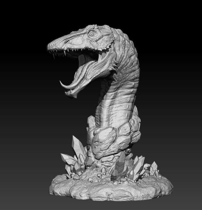 crystal dragon games-toys monster beast magical games toys other 3dprint sculpture predator statue creature fantasy fictional 3D print model - Mito3D