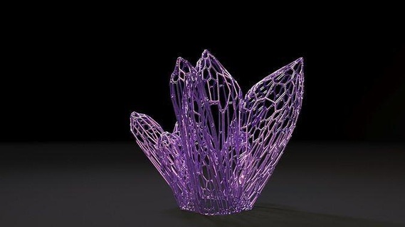 kristal Led Lamba vazo dekorasyon heykelcik cadılar bayramı Sanat ev şekil tel kafes Voronoi dekor iç tasarım 3d print model - Mito3D
