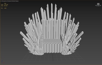 crystal throne game of trone model ready king royal metal marble unreal gothic ancient medieval architectural queen emperor furniture chair games toys 3d print model - Mito3D