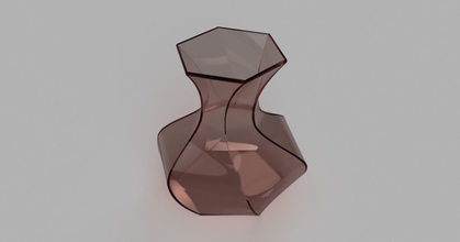 vaso di cristallo casa torsione vetro il fiore arredamento 3d print model - Mito3D