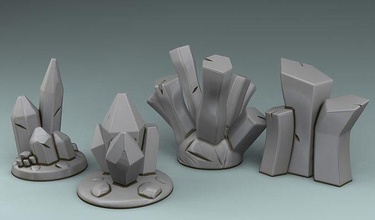 crystals sculpture achievement crystal house props stylized clashofclans games toys board 3d print model - Mito3D