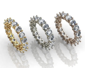 ct diamante eternidade anel Casamento noivado jóias platina brilhante safira pedra preciosa joalheria argolas 3d print model - Mito3D
