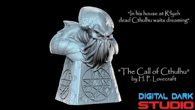 cthulhu great old one bust - lovecraft creature monster demon sculpture religion statue god miniatures sci fi games toys 3d print model - Mito3D