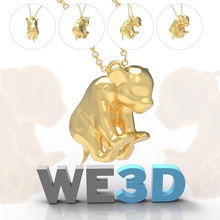 lionceau pendentif bébé félin lion 3d imprimable or brillant bijoux art argent sterling chat simba mode 3d print model - Mito3D