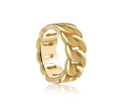 cuba anello di catena oro diamante gent uomini gioiello jewells gioielli ingranaggio cnc 3dprint stampabile argento moda simbolo il nodo amore braccialetto anelli 3d print model - Mito3D