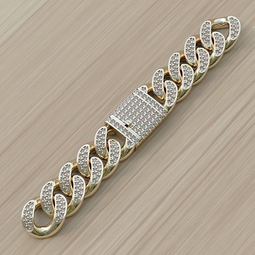 cuban chain link gold silver bracer cnc printable jewelry segamanov 3D print model - Mito3D