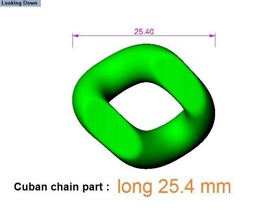 cubano cadena joyería joya suministro borde bloquear componentes mecánico plata dorado corchete moda 3d print model - Mito3D
