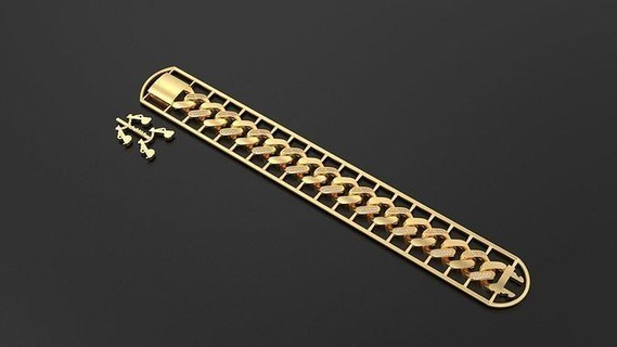 cuban chain bracelet 10 jewelry gold silver hip hop jewellery jewel bracelets 3d print model - Mito3D