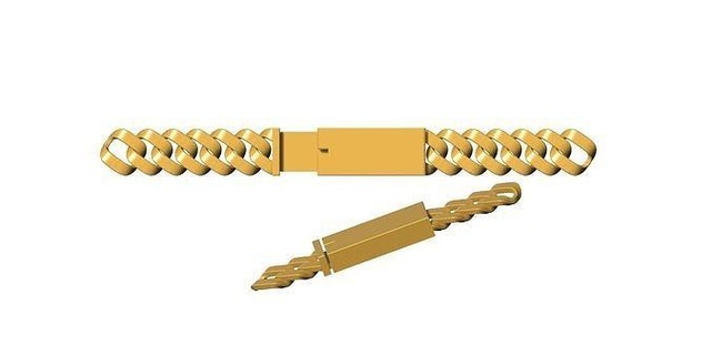 cubano cadena pulsera collar diseño bloquear cadenas oro plata alto moderno Moda joyería joya enlace imprimible collares 3d print model - Mito3D