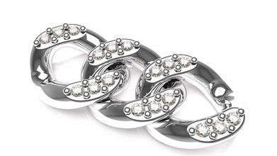chaîne cubaine diamants bijoux or de la le bracelet lien maillon braceletlink diamant pierre les pierres précieuses joyau livre sterling d'argent imprimable art cubanchain bracelets collier des colliers 3d print model - Mito3D