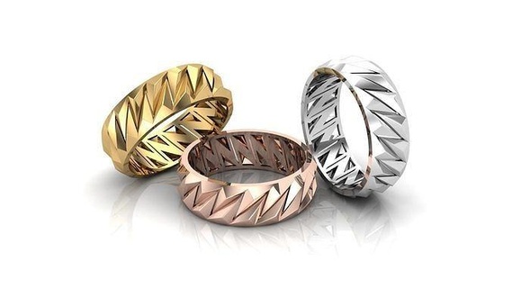 cubano catena collegamenti squillare gioielleria oro argento Fidanzamento collegamento anelli 3d print model - Mito3D