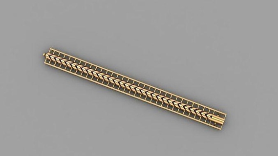 cubain chaîne luxe or bijoux imprimable bracelet diamant Collier accessoire d'or bracelets 3d print model - Mito3D