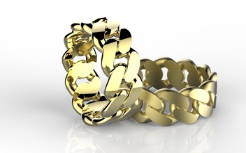 kubanisch kette ring v3 kuba ketten männer herren valentinstag juwel braslate gold cnc 3dprint nashorn schmuck ringe druckbar engagement hochzeit ohrringe 3d print model - Mito3D