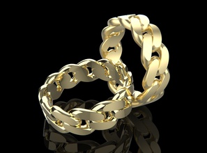 cuban chain ring 23mm heavy cuba chains men gents jewel braslate gold cnc 3dprint jewelry rings printable engagement wedding jewells jewellery chainring 3d print model - Mito3D