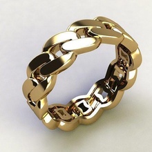 cuban chain ring light 2 ver cuba chains men gents valentine jewel braslate gold cnc 3dprint rhino jewelry rings printable engagement wedding earrings zbrush 3d print model - Mito3D