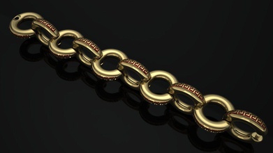 cubano cadena anillo modelo collar pulsera oro plata joyería joya imprimible colgante pendiente enlace 3dprint Versace collares 3d print model - Mito3D