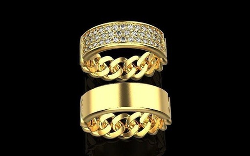 cuban chain ring plate model cg270 pendant bracelet earring gold rose silver printable bling jewelry luxury gem brilliant diamond fashion sterling rings 3d print model - Mito3D