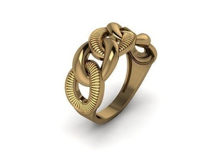 cubano mulher anel ouro prata feminino argolas cubanchainring moda jóia imprimível jóias Casamento namorados amar 3d 3dprint joalheria 3d print model - Mito3D