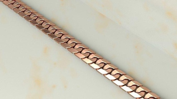 cuban edge chain link 10 mm wide art gold design silver zelda curb jewel jewellery jewelry bracelet necklace pendant corner necklaces 3d print model - Mito3D