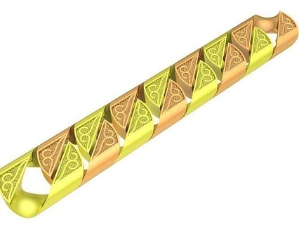 cuban korean men bracelets 4193 jewelry fashion accessories gold diamond man design 3d print model - Mito3D