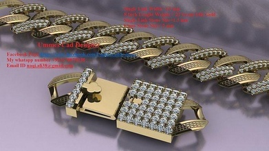 cubain lien chaîne bijoux luxe précieux bracelet or mode élégant sterling imprimable bijou bague bracelets 3d print model - Mito3D