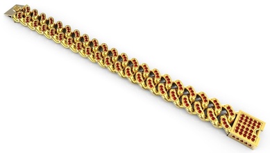 cubain lien chaîne bracelet conception Achevée diamant 2 mm bijoux bracelets luxe or argent gemme brillant imprimable sterling Miami Collier 3d print model - Mito3D