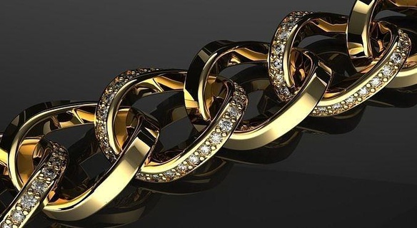 cubano collegamento catena collana modello gioielleria oro argento gioiello pendente braccialetto miami moda gemma calcolo braccialetti collane 3d print model - Mito3D